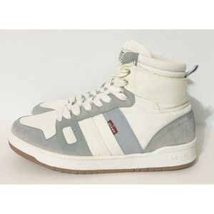 Levis Women's BB-HI-DTE Sneakers Canvas High-Top Shoes Light Blue Size 7.5